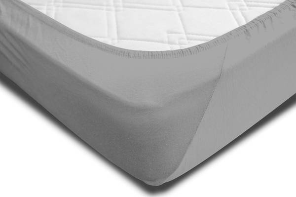 Spannbettlaken grau 180-200x200 cm Heavy Grau - Jersey - 200 x 4 x 200 cm