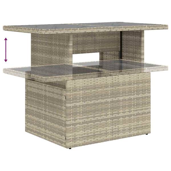 Tuin Bankstel 3036657-2 set van 6 lichtgrijs
