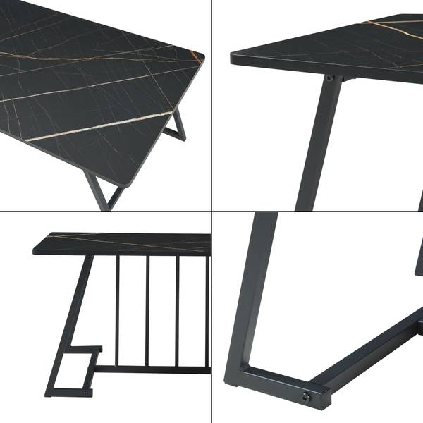Couchtisch Nospoo Schwarz - Stahl - 120 x 46 x 60 cm
