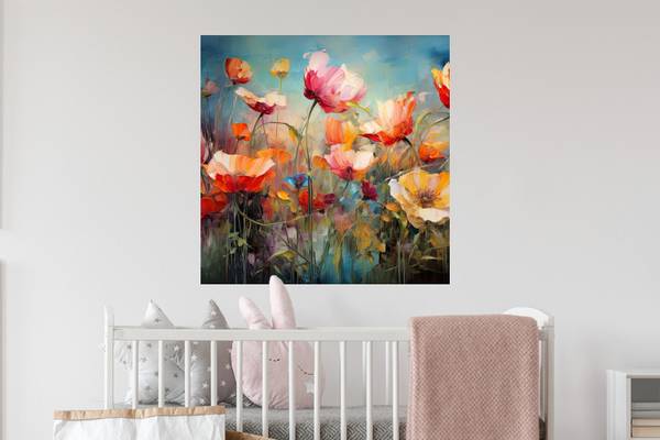 WANDTATTOO Blumen Orange - Polypropylen - 50 x 50 x 1 cm