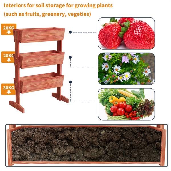 Hochbeet Naturis Braun - Kiefer - 38 x 103 x 65 cm