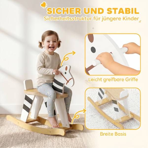 Kinderschaukelpferd 330-215V80MX Holzwerkstoff - 26 x 53 x 68 cm