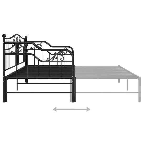 SchlafsofaGestell M669101 Schwarz - Metall - 206 x 92 x 185 cm