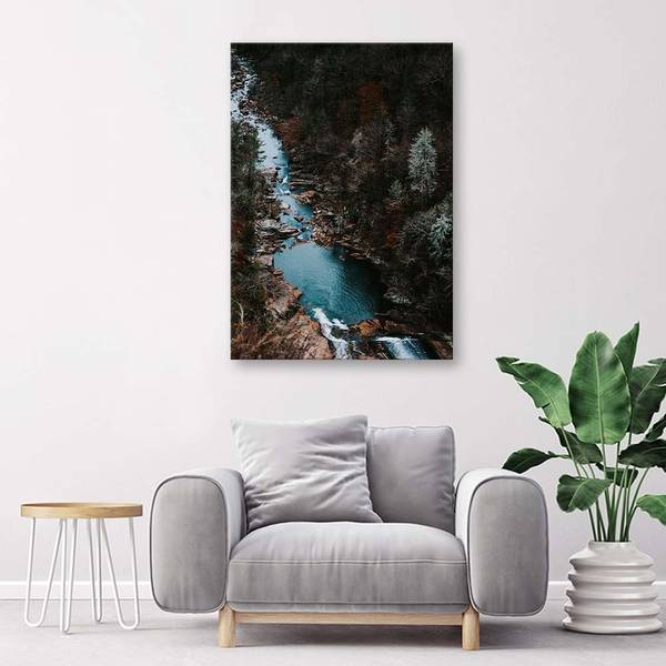 Wandbild fluss im wald naturlandschaft 60 x 90 cm