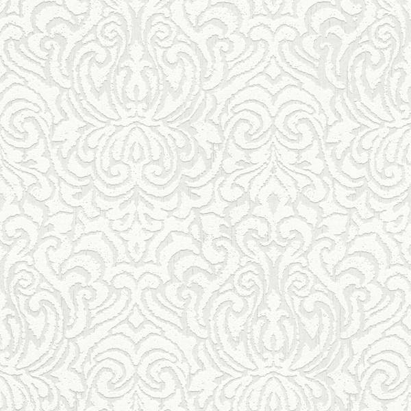Textiltapete 961932-GU Weiß - Fleece - 53 x 1005 x 1 cm
