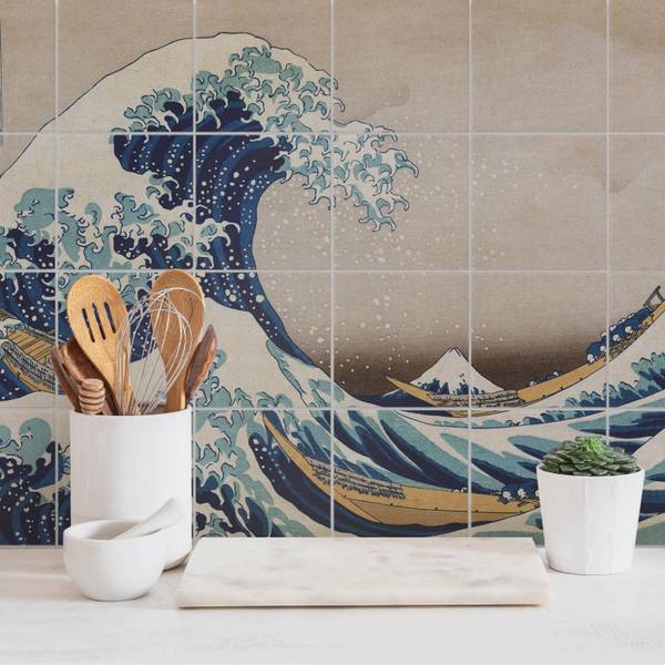 Fliesenaufkleber Wellenbild (24er Set) 10 x 10 cm