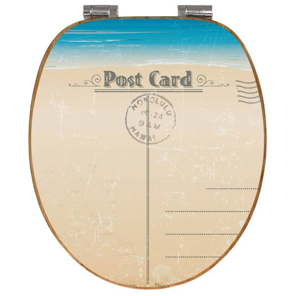 WC-Sitz mit Absenkautomatik Postkarte Braun - Bambus - Holzwerkstoff - 38 x 5 x 49 cm