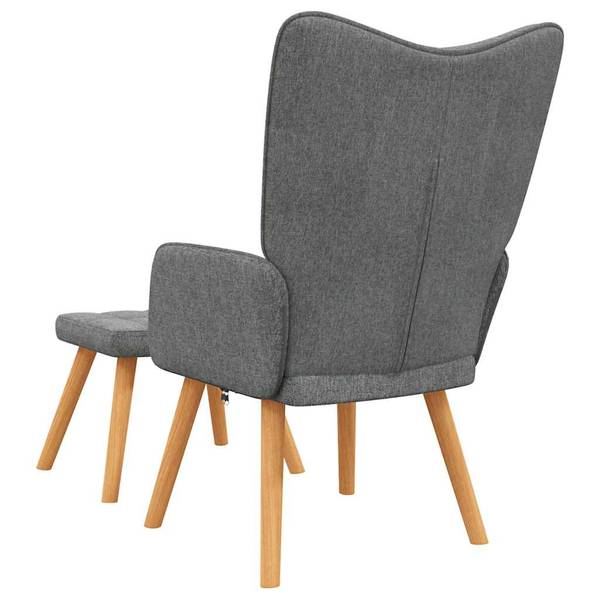 Relaxsessel mit Hocker 3279312er Set Grau - Polyester - 62 x 96 x 69 cm