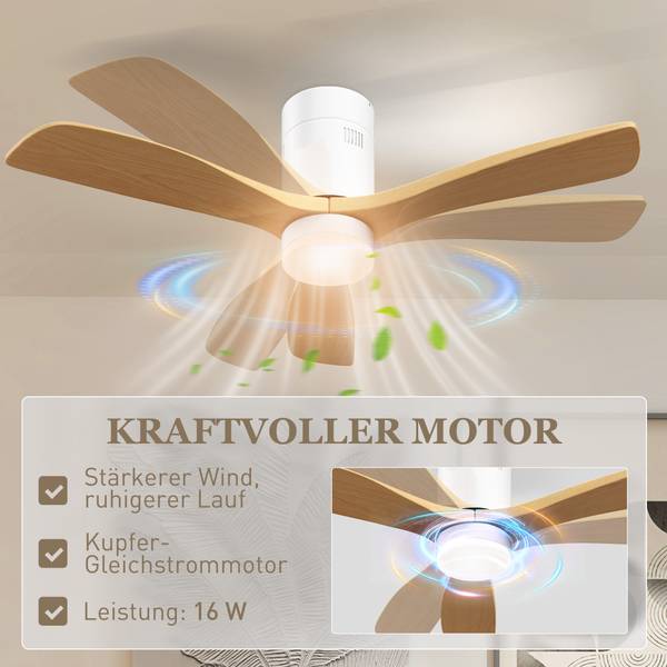 Deckenventilatorleuchten B31-516V00ND Braun - Massivholz - 117 x 29 x 117 cm