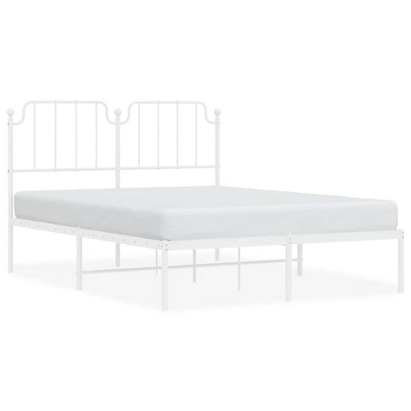 Bettgestell mit Kopfteil X307 Weiß - Metall - 156 x 102 x 207 cm