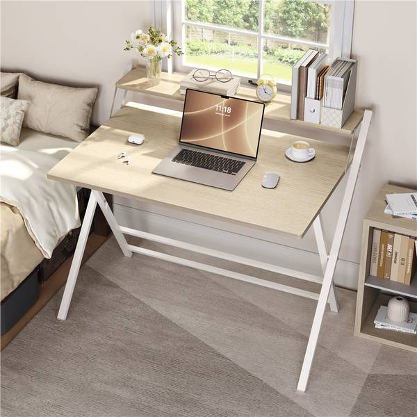 Computertisch ARJ41 Beige - Metall - 61 x 90 x 107 cm