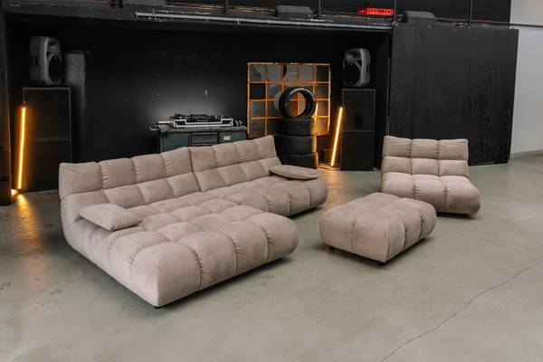 Ecksofa VIVIEN Braun - Armlehne davorstehend links - Ecke davorstehend links