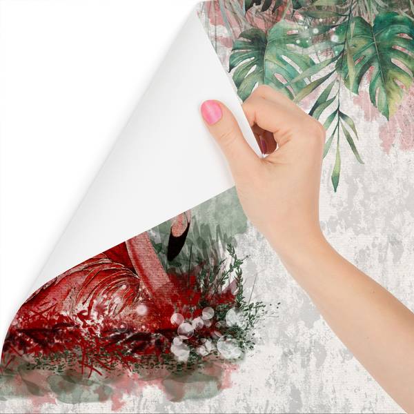 Vlies-Fotobehang FLAMINGO'S Blad Beton 300 x 210 x 210 cm