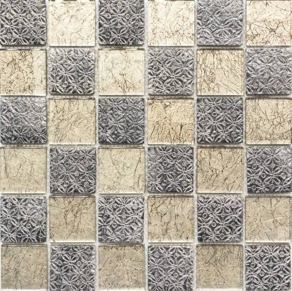 Mosaikfliesen 78B-0702 Schwarz - Glas - 30 x 30 x 30 cm