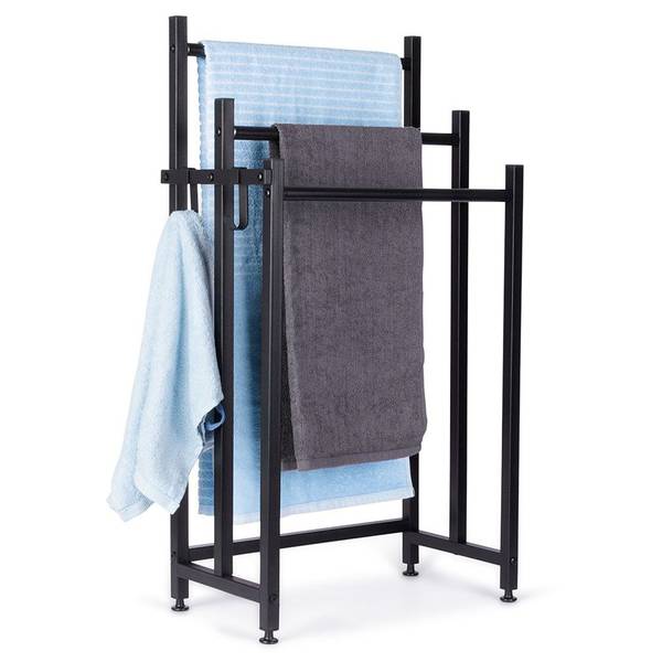 Handtuchständer 569821 Schwarz - Metall - 26 x 84 x 46 cm