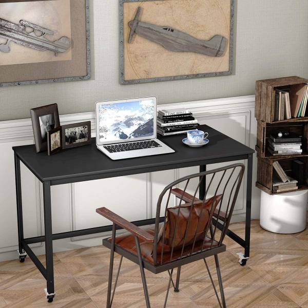 Schreibtisch Mobile Schwarz - Holzwerkstoff - Metall - 60 x 75 x 120 cm