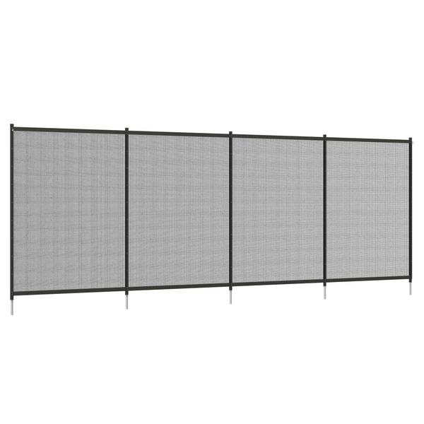 Gartenzaun 844-831V00BK Schwarz - Textil - 3 x 126 x 365 cm