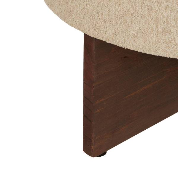 Sitzpuff KAYAN Beige - Massivholz - 50 x 30 x 50 cm