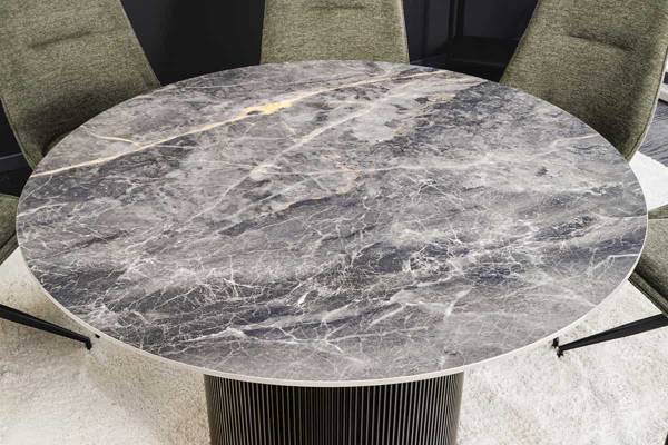Esstisch UNIQUE Schwarz - Keramik - Holzwerkstoff - Massivholz - 120 x 75 x 120 cm