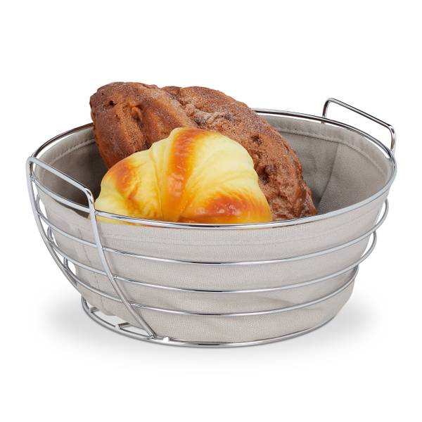 Runder Brotkorb Metall mit Stoffeinsatz kaufen