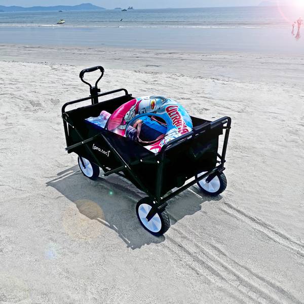 Bollerwagen Stenlille Schwarz - Polyester - Stahl - 84 x 102 x 55 cm
