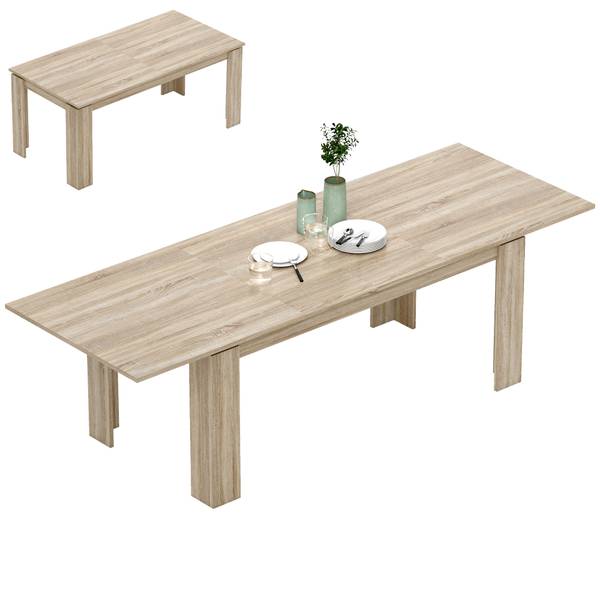 Ausziehbarer Esstisch 272V90AK Braun - Holzwerkstoff - 260 x 76 x 90 cm