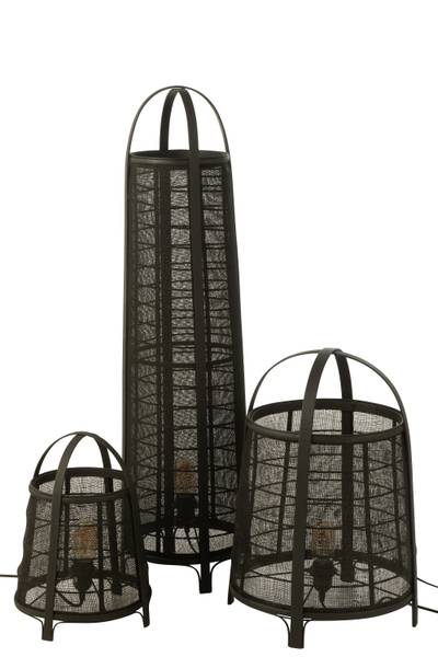 Stehlampe BLK COGNAC Schwarz - Textil - 26 x 100 x 26 cm