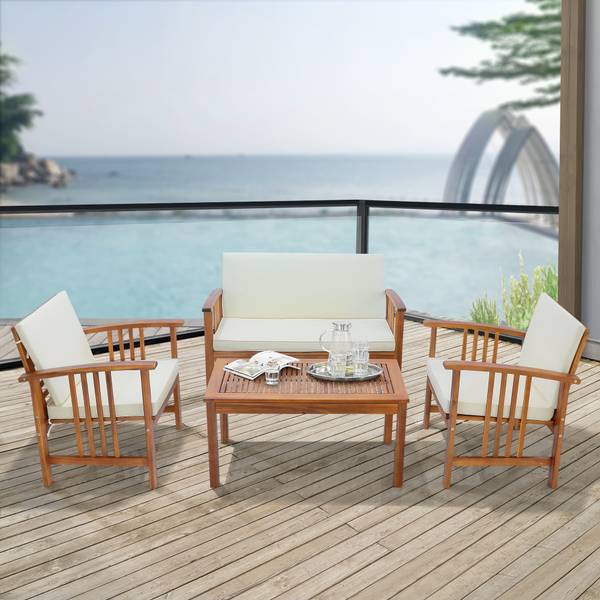 Gartenmöbelset Brissogne Braun - Akazie - 112 x 76 x 64 cm