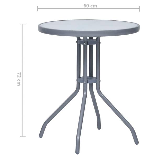 Table de jardin 3006033 Gris - Acier - 60 x 72 x 60 cm