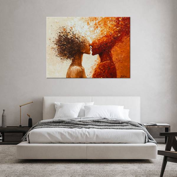 Wandbild akt paar abstraktion kuss 60 x 40 cm