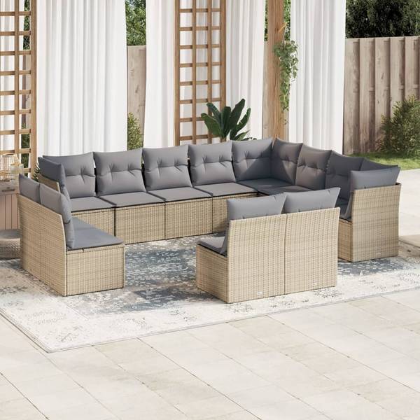 Garten-Lounge-Set 3035207-1 12-teilig Beige - Grau