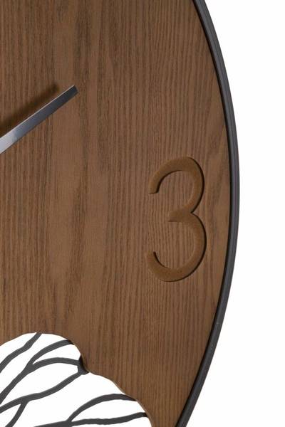 Wanduhr Wood/Leaf Braun - Massivholz - 2 x 60 x 60 cm