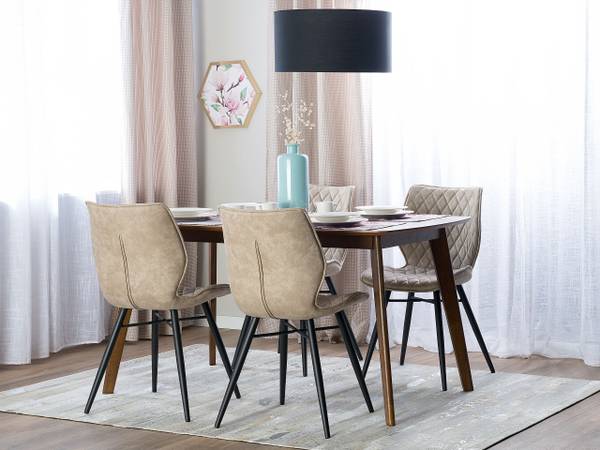 Stuhl LISLE 2-tlg Beige - Schwarz