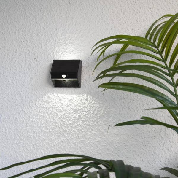 Aussenleuchte mit Sensor Wally Schwarz - ABS - Acrylglas - 11 x 11 x 6 cm