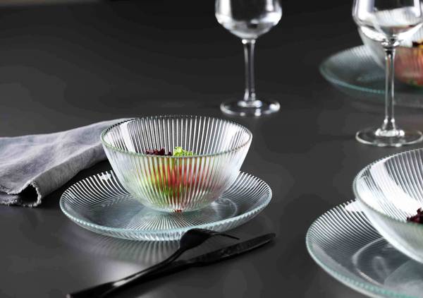 Frühstücksteller Unico 6er Set Glas - 21 x 2 x 21 cm