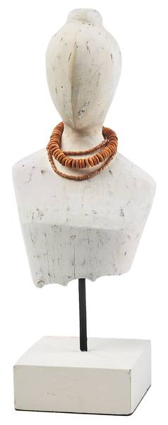 Dekofigur LADY BUST Weiß - Massivholz - 13 x 44 x 17 cm