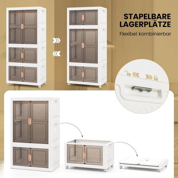 Kleiderschrank VH34655ITDE Weiß - Kunststoff - 46 x 156 x 71 cm