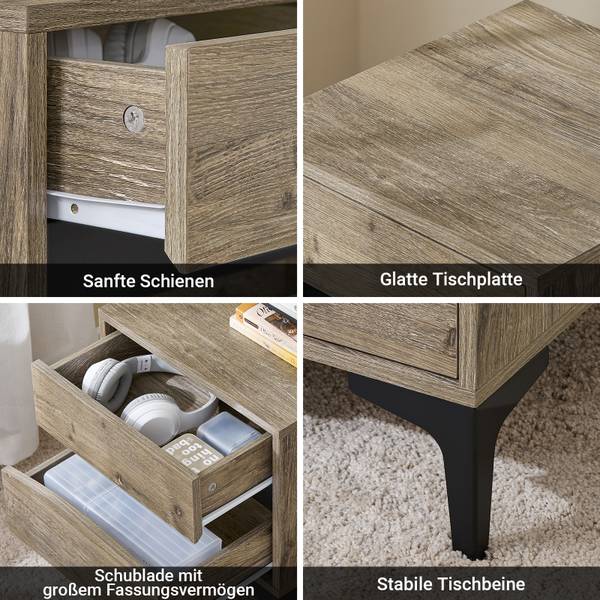 Nachttisch FBT165-N Braun - Holzwerkstoff - 40 x 47 x 40 cm