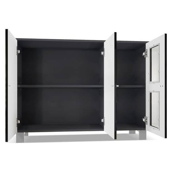 Sideboard Denjo Schwarz - Hochglanz Bordeaux