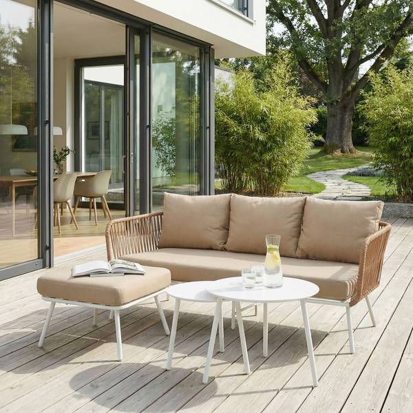Gartenlounge MYKONOS 4er Set Beige