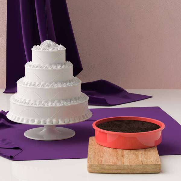 4-teiliges Set Silikon Kuchenbackformen Rot - Kunststoff - 25 x 6 x 25 cm