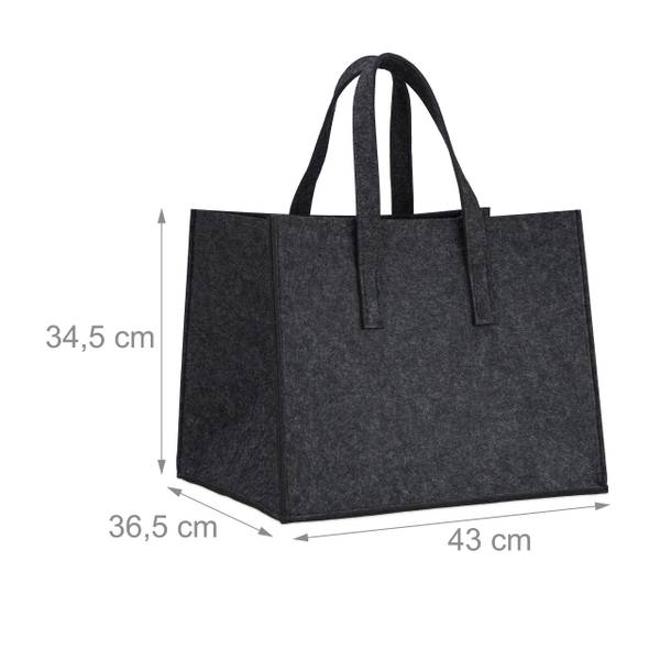 9x Sacs à bûches en feutre anthracite Anthracite