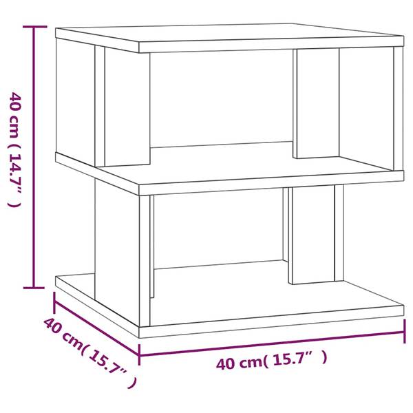 Beistelltisch 3006942 Braun - Holzwerkstoff - 40 x 40 x 40 cm
