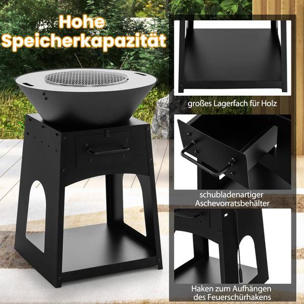 Open haard ZB33690PWNL zwart - metaal - 60 x 80 x 60 cm