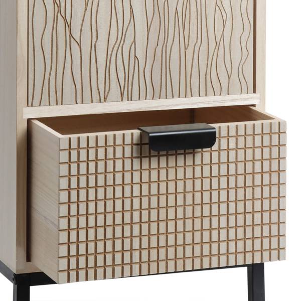 Nachtkastje Parkia bruin - plaatmateriaal op houtbasis - 25 x 59 x 30 cm