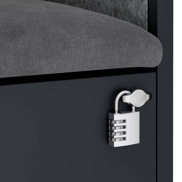 Akustikkabine Sally Schwarz - Grau - Metall - 60 x 185 x 40 cm