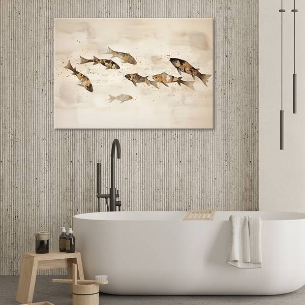 Wandbild koi-fische 100 x 70 cm