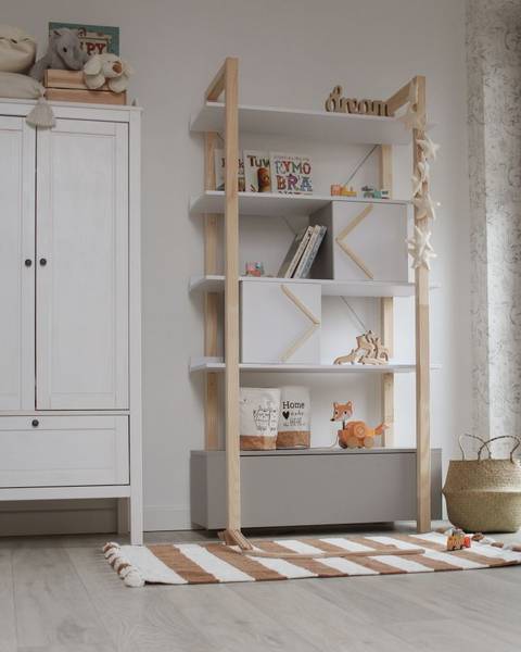 Kinderregal Pinette Weiß - Holzwerkstoff - 100 x 190 x 44 cm