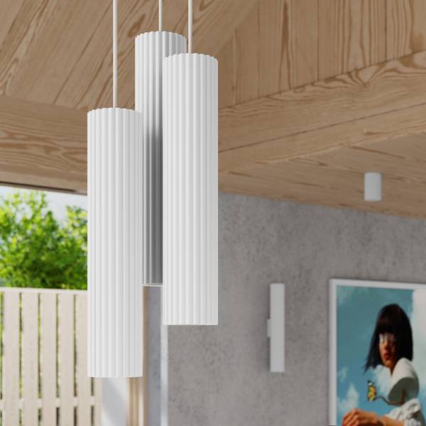 Pendelleuchte Karbon LED 4000K Weiß - 20 x 108 x 20 cm