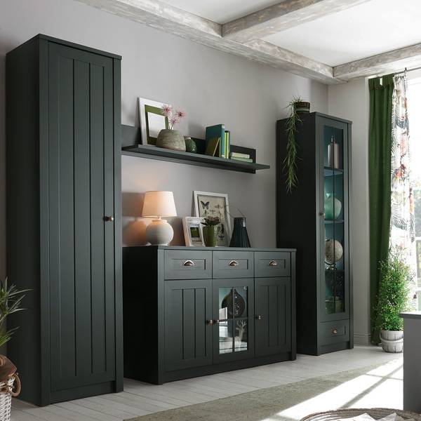 Stauraumschrank ATHEN-61-3 Grün - Holzwerkstoff - 50 x 197 x 43 cm